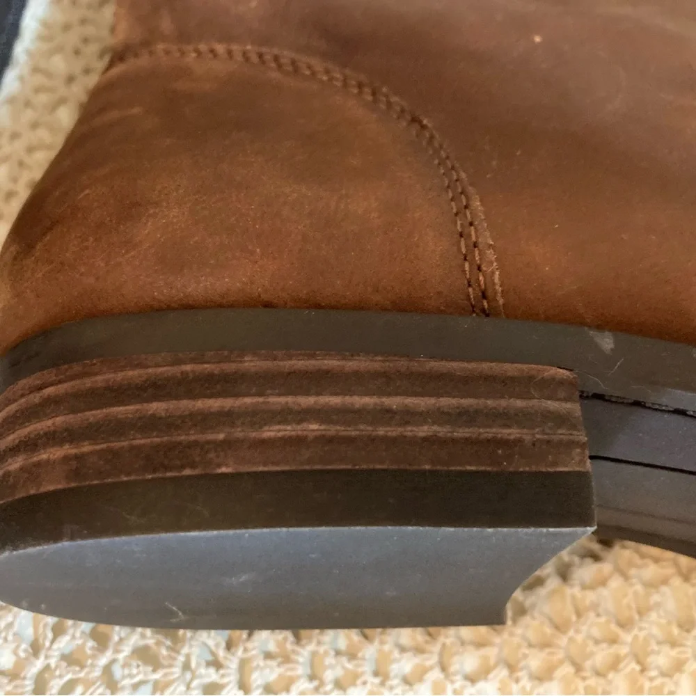 Brown Leather Boots NEW Leather Pull on Ankle Booties NWOT Size 10 - Picture 6 of 14